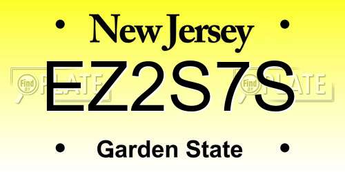 EZ2S7S New Jersey License Plate