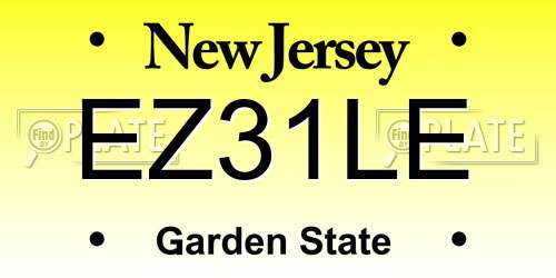EZ31LE New Jersey License Plate