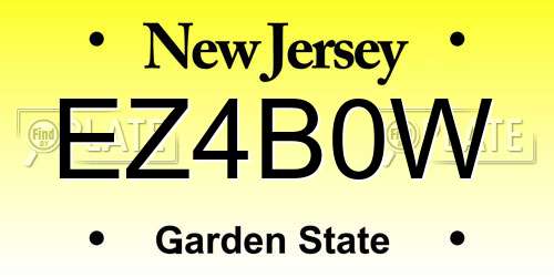 EZ4B0W New Jersey License Plate