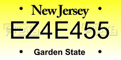 EZ4E455 New Jersey License Plate