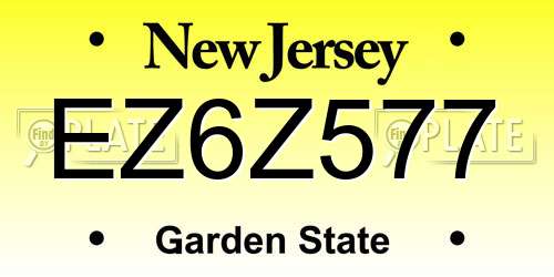 EZ6Z577 New Jersey License Plate