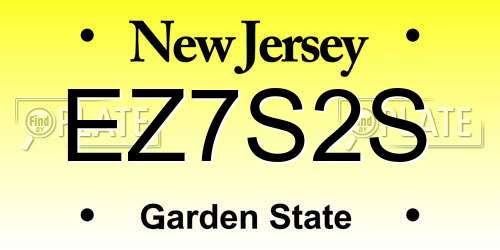 EZ7S2S New Jersey License Plate