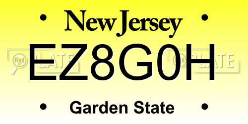 EZ8G0H New Jersey License Plate