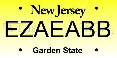 EZAEABB New Jersey License Plate