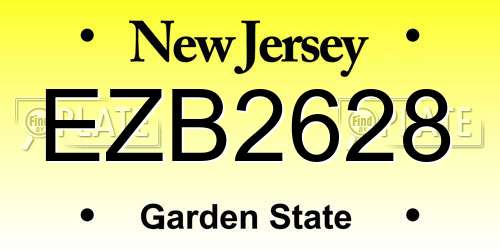 EZB2628 New Jersey License Plate