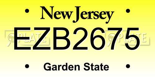 EZB2675 New Jersey License Plate