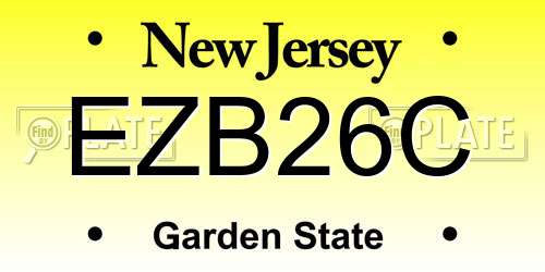 EZB26C New Jersey License Plate