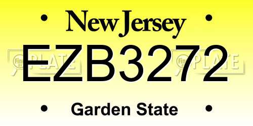 EZB3272 New Jersey License Plate