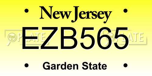 EZB565 New Jersey License Plate