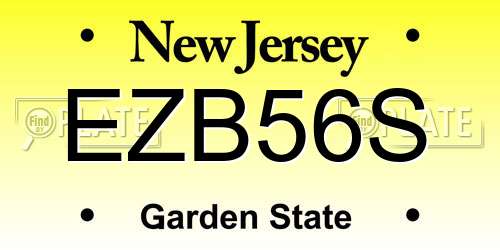 EZB56S New Jersey License Plate