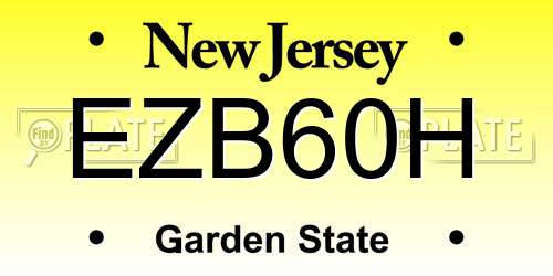 EZB60H New Jersey License Plate