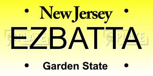 EZBATTA New Jersey License Plate