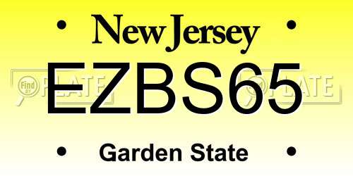EZBS65 New Jersey License Plate