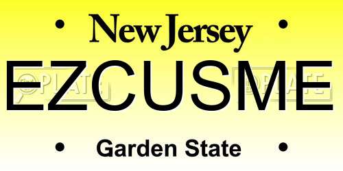 EZCUSME New Jersey License Plate