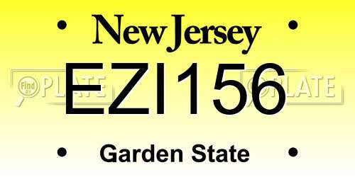 EZI156 New Jersey License Plate