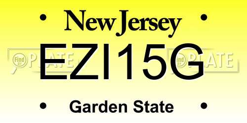 EZI15G New Jersey License Plate