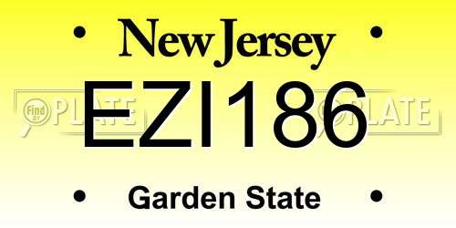EZI186 New Jersey License Plate