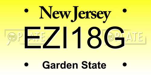 EZI18G New Jersey License Plate