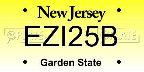 EZI25B New Jersey License Plate