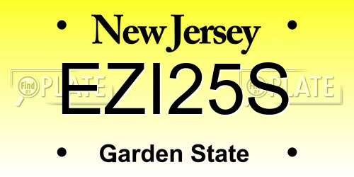 EZI25S New Jersey License Plate
