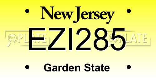 EZI285 New Jersey License Plate