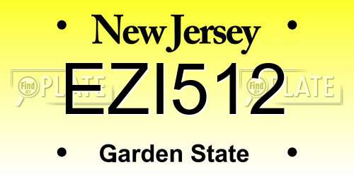 EZI512 New Jersey License Plate