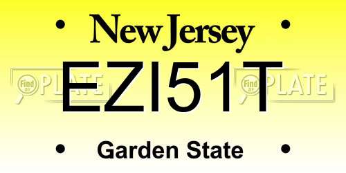 EZI51T New Jersey License Plate