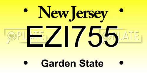 EZI755 New Jersey License Plate