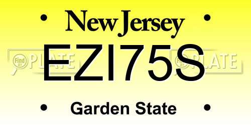 EZI75S New Jersey License Plate