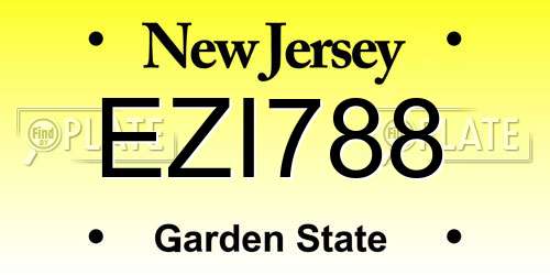 EZI788 New Jersey License Plate
