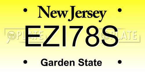 EZI78S New Jersey License Plate