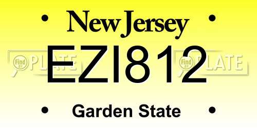 EZI812 New Jersey License Plate