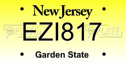 EZI817 New Jersey License Plate