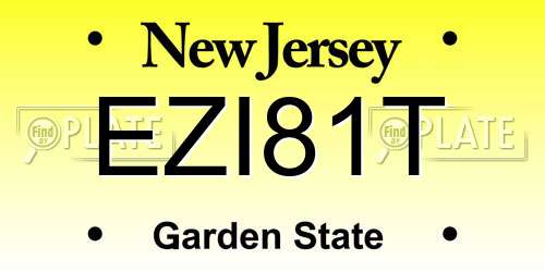 EZI81T New Jersey License Plate