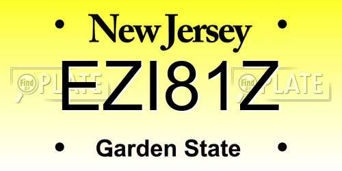 EZI81Z New Jersey License Plate