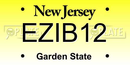 EZIB12 New Jersey License Plate