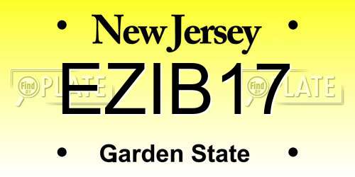 EZIB17 New Jersey License Plate
