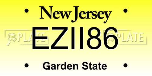EZII86 New Jersey License Plate
