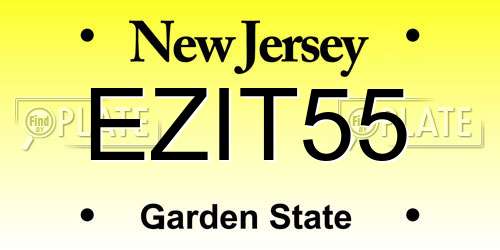 EZIT55 New Jersey License Plate