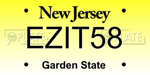 EZIT58 New Jersey License Plate
