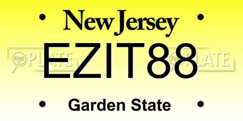 EZIT88 New Jersey License Plate