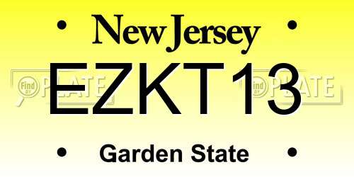 EZKT13 New Jersey License Plate