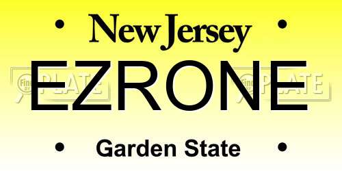 EZRONE New Jersey License Plate