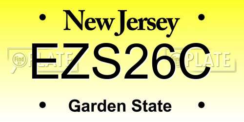 EZS26C New Jersey License Plate