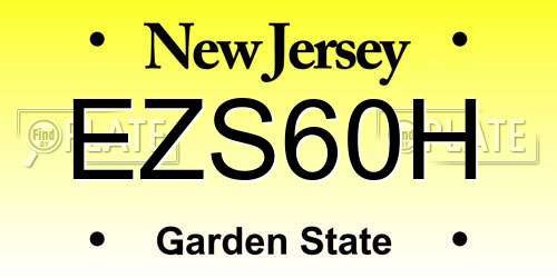 EZS60H New Jersey License Plate