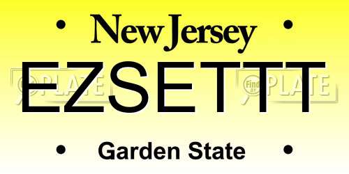 EZSETTT New Jersey License Plate