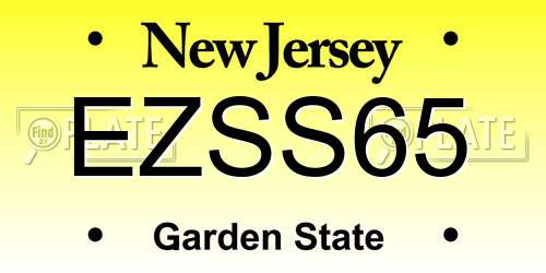 EZSS65 New Jersey License Plate
