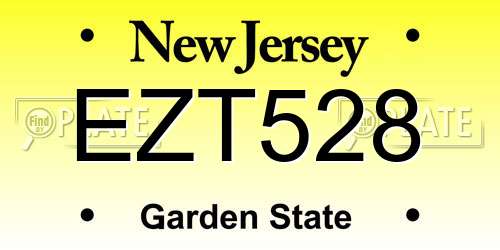 EZT528 New Jersey License Plate