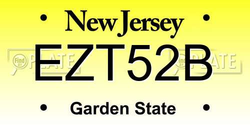 EZT52B New Jersey License Plate