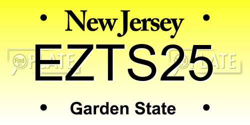 EZTS25 New Jersey License Plate